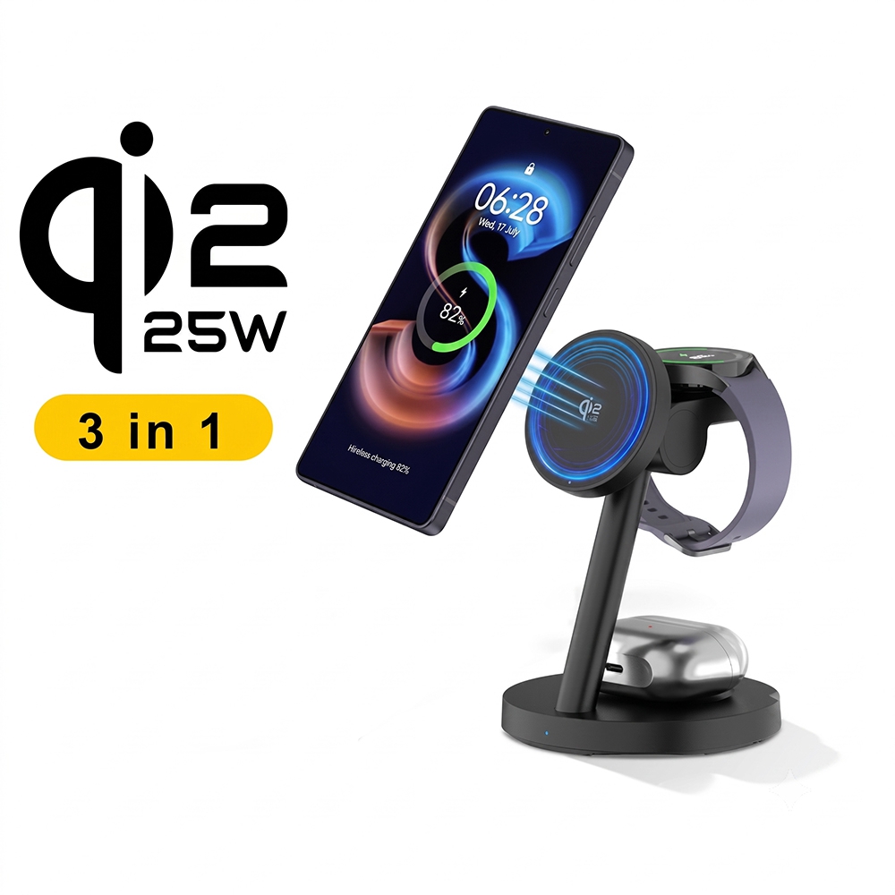 Smartwatch Ac - 3-in-1 Qi2.2 25W Schnelle Kabellose Ladestation