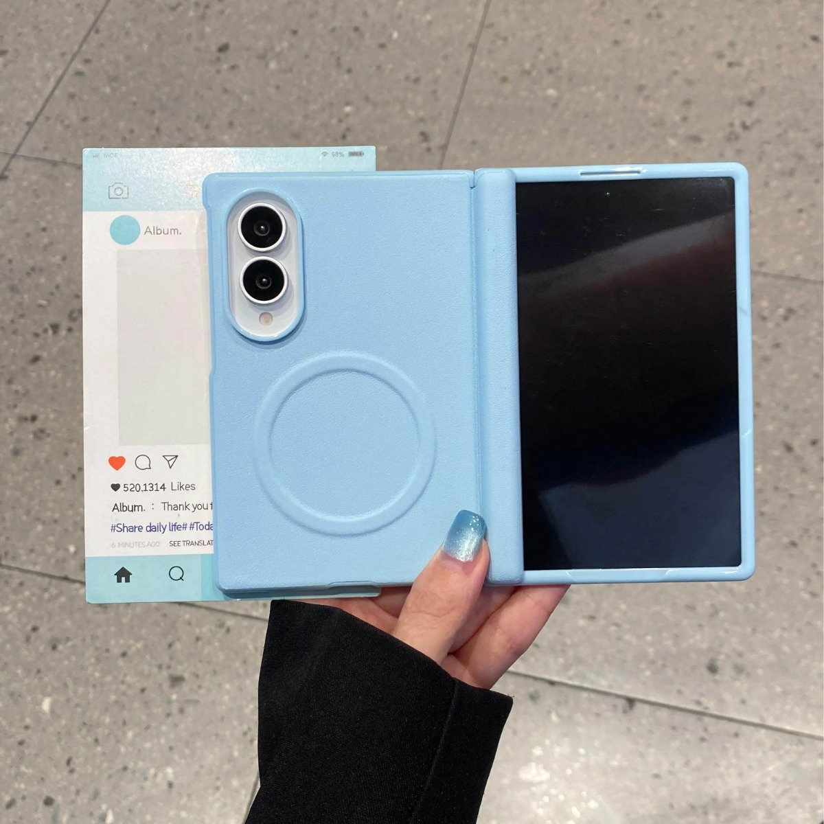 Screen Protector Film - Bonbonfarbenes, mattes Leder für Magsafe-Hülle für