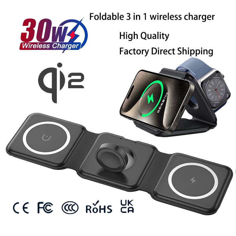 Smartwatch Ac - Universelle Qi2 Magnetische Faltbare Ladestation Reiseladegerät