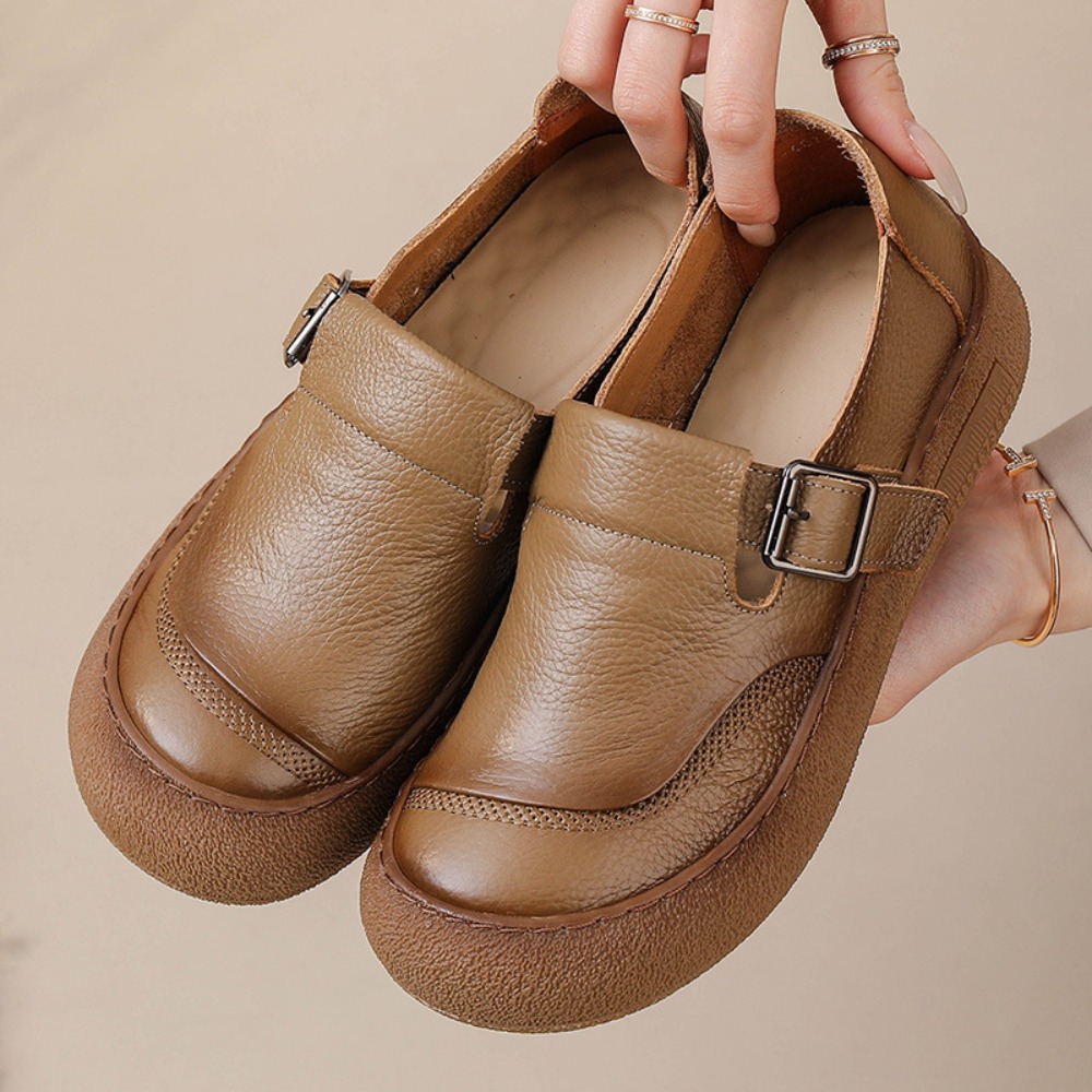 Leather Classic Strap - Lässige Einzelschuhe für Damen, Frühling und