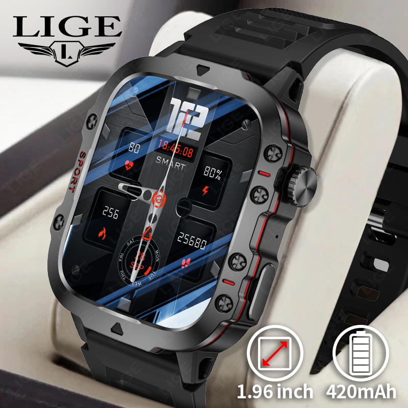 Smartwatch Face - LIGE Outdoor Smart Uhr Männer 2,01