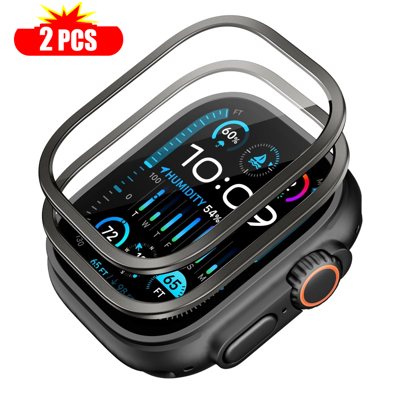 Smartwatch Case - 2 Stück gehärtetes Glas für Apple