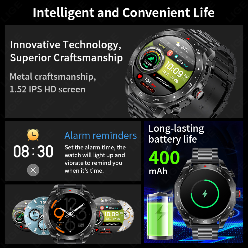 LIGE Smartwatch mit Ohrhörern, – Smartwatch Headset Bewertung und Preis