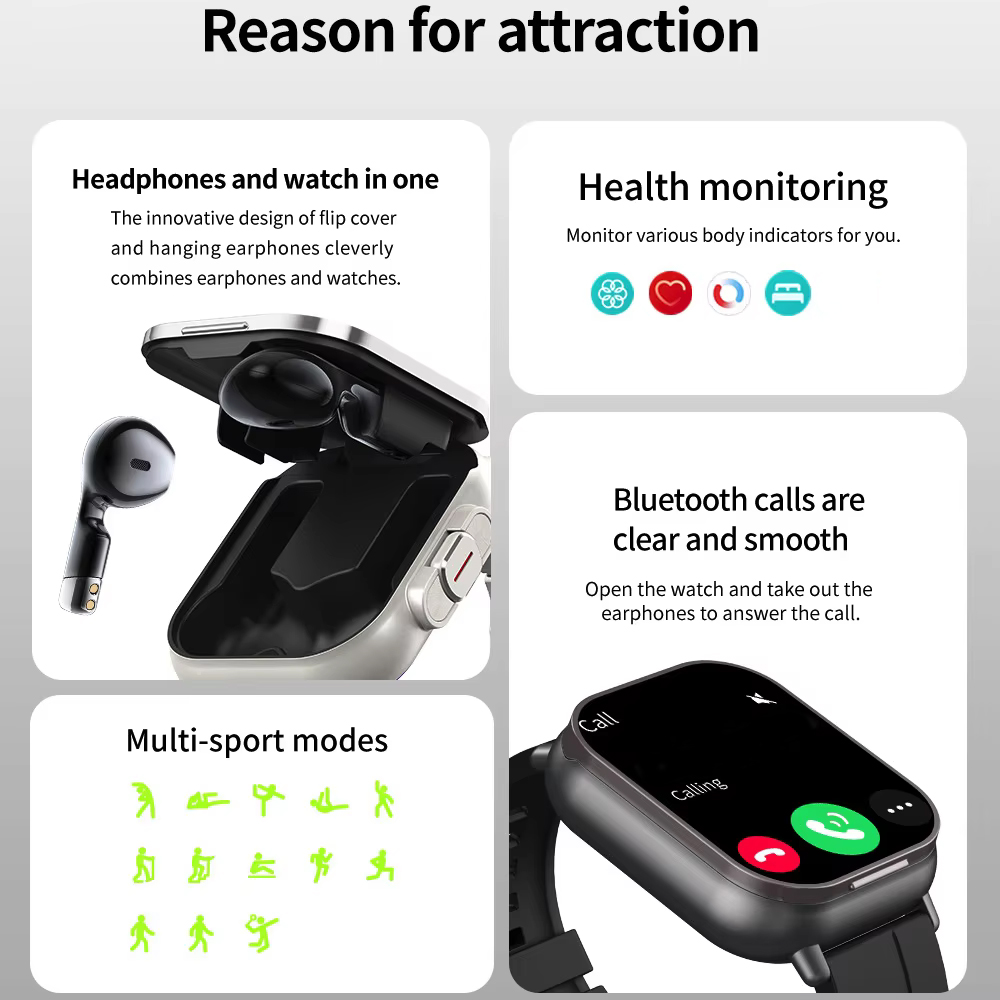 2-in-1 Smartwatch mit Bluetoot – Smartwatch Headset Bewertung und Preis