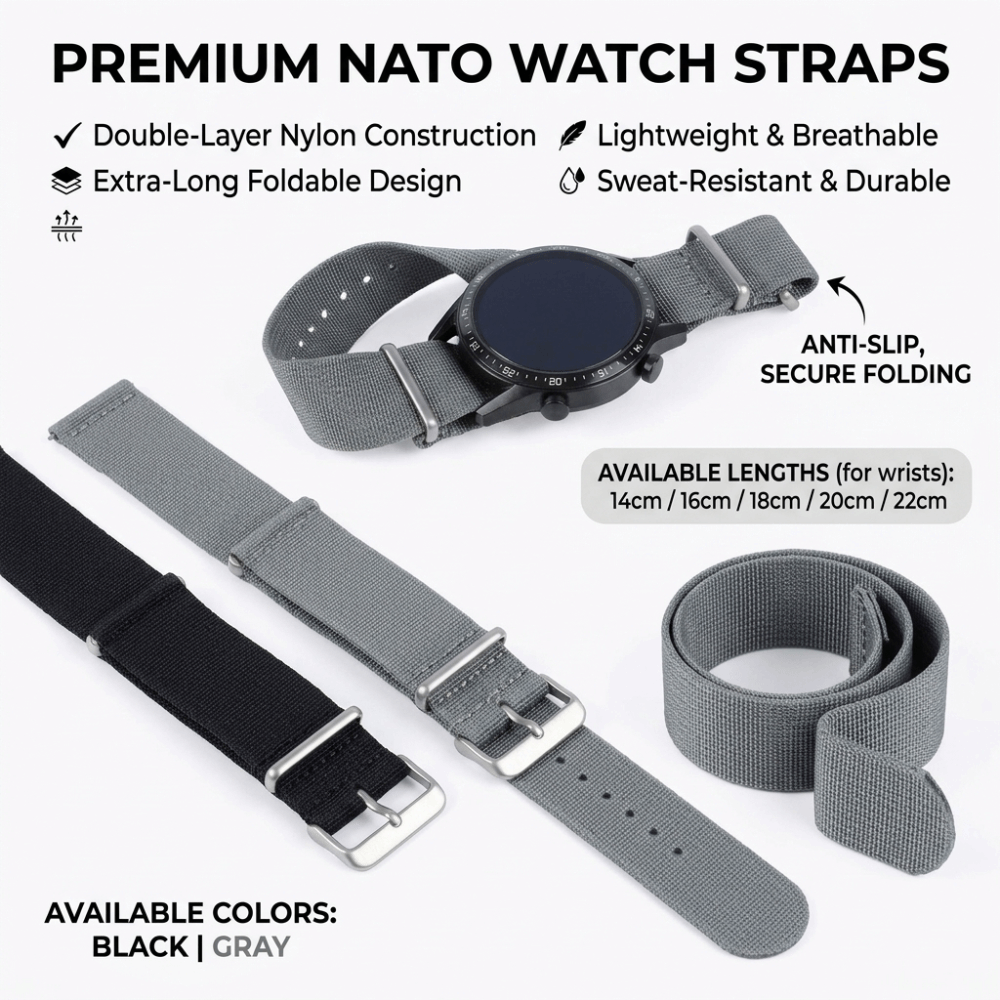 14/16/18/20/22mm NATO Uhrenarm – Nylon Nato Strap Bewertung und Preis